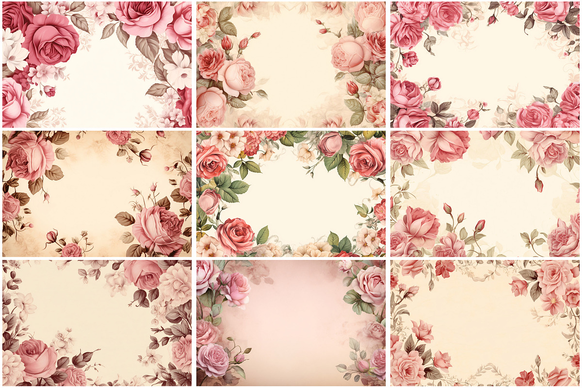 Vintage Floral Border Background, a Texture Graphic by Forhadx5 (Photo 5 of 8)