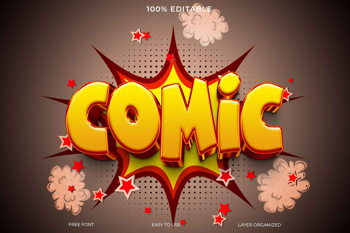 Editable Comic Text Effect, a Layer Style Add-On by Imamul001