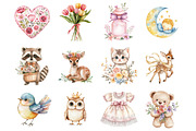 Pink Coquette Woodland Animals Clipa, a Seasonal Illustration by Design Market (Thumbnail 5 of 5)