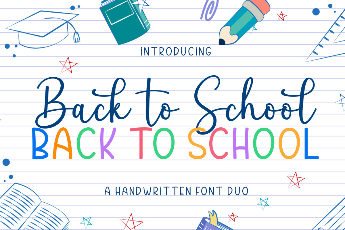 Back To School Font Duo, a Script Font by Rotterlab Studio (Photo 1 of 10)