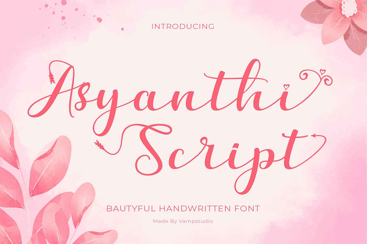 Asyanthi Script Handwritting Font, a Handwritten Font by Vampstudio (Photo 1 of 13)