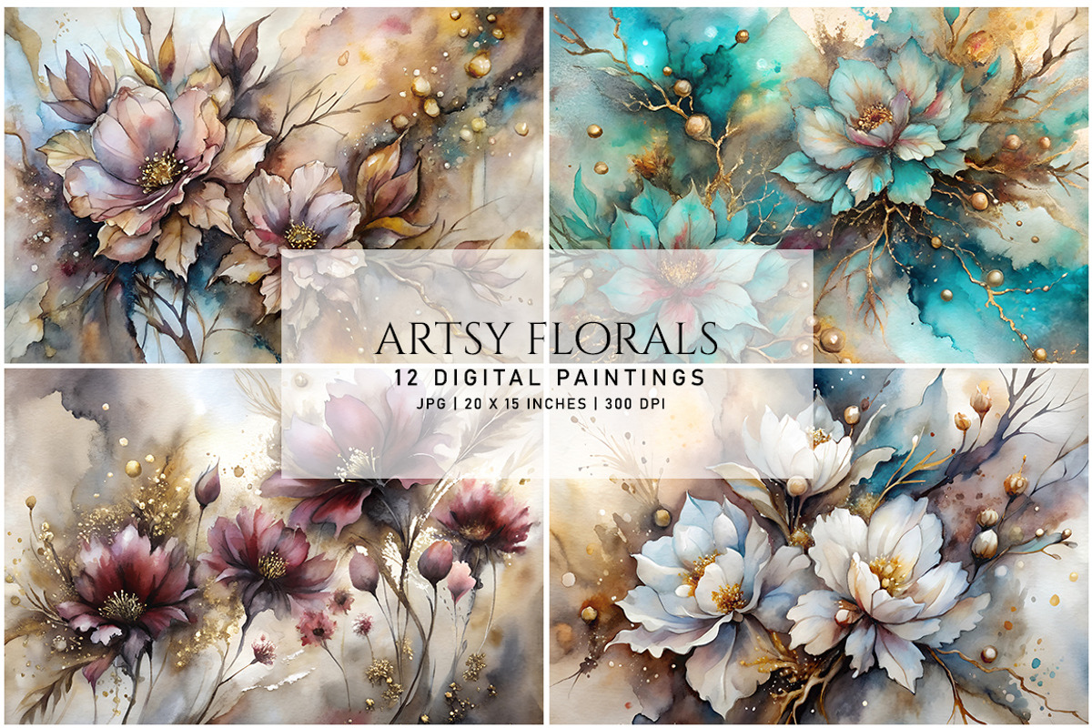 Artsy Florals, a Background Graphic by Digital Art Creations (Photo 3 of 8)