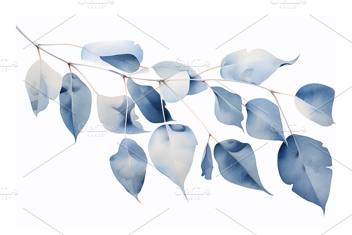 Cyle Collection · Blue Tone Leaves, a Background Graphic by milatovar (Photo 24 of 32)