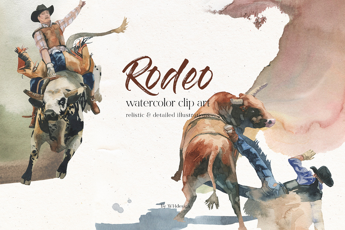Rodeo Cowboys American Country Clip Art