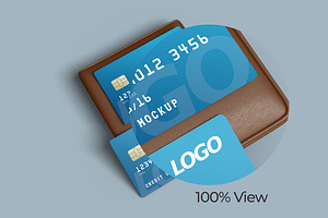 Credit Card Mockup With Wallet