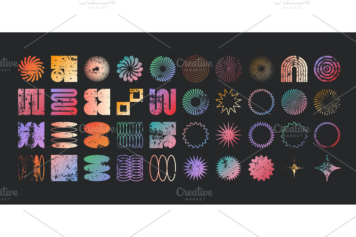 Brutalist geometric shapes, modern, an Object Illustration by 32pixels
