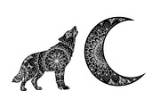 Mandala Moon Wolf SVG Bundle, an Illustration by Gaye Art (Thumbnail 3 of 31)