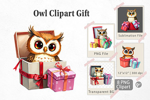 Owl Clipart Gift, a Graphic by Artnoy