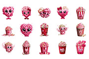 Valentines Popcorn Clipart, an Illustration by DreamArtGraphic (Thumbnail 4 of 4)