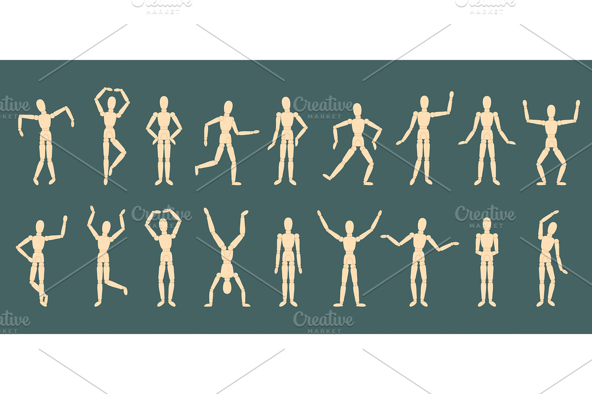 Light wood textured mannequins, an Illustration by LadadikArt