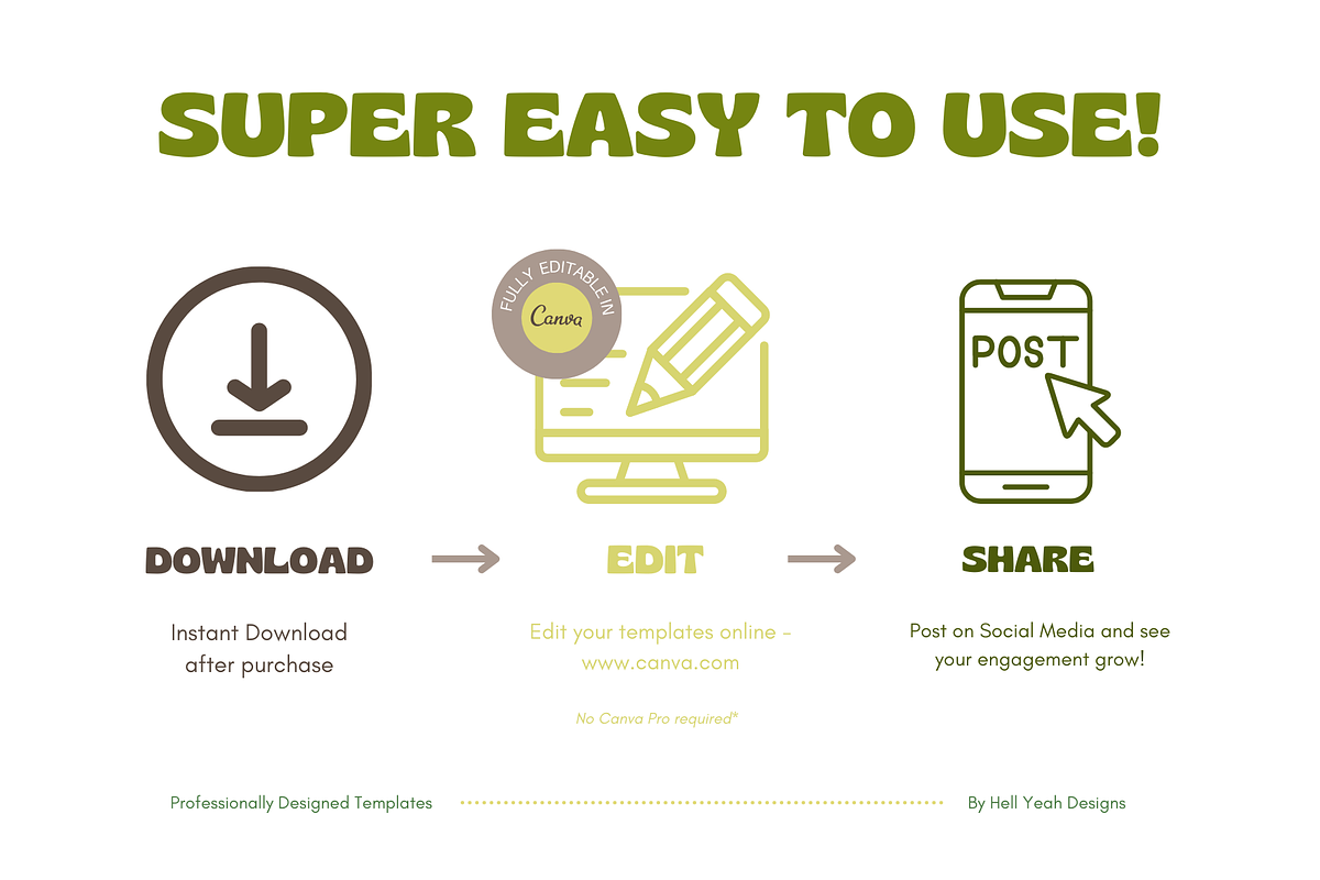 Groovy Green Instagram Templates Set, a Social Media Template by Hell Yeah Designs (Photo 8 of 11)