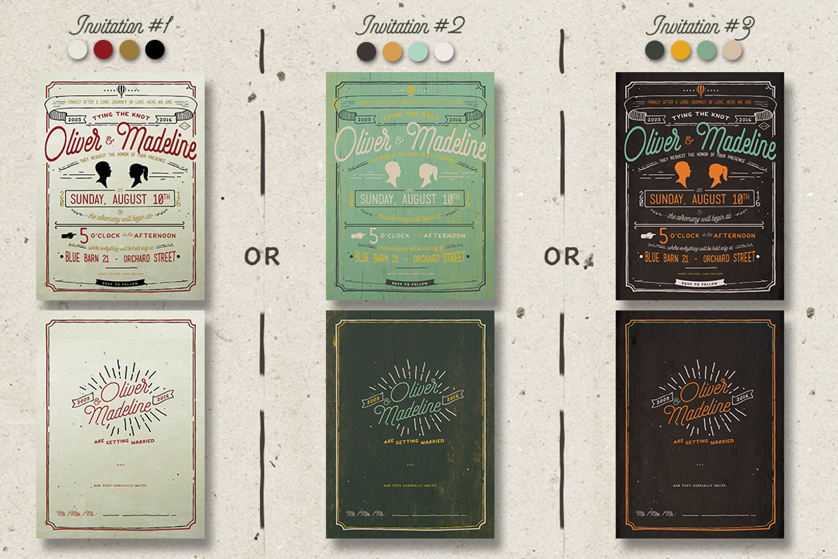 Vintage Hand Lettering Wedding Suite, an Invitation Template by BlueRobinDesignShop (Photo 4 of 4)