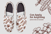 Tropical Plant Pattern & Elements, an Illustration by Dawnside Graphic (Thumbnail 5 of 5)