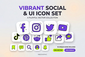 Social Media UI Icon EPS Bundle, a Technology Illustration by NH graphic