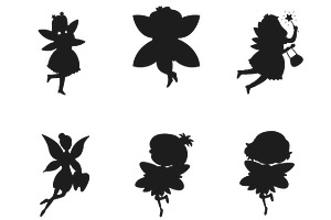 Cartoon Fairy Silhouettes Set 1