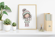 Christmas Little Girl Clipart Bundle, an Illustration by Canvas Craft (Thumbnail 6 of 8)