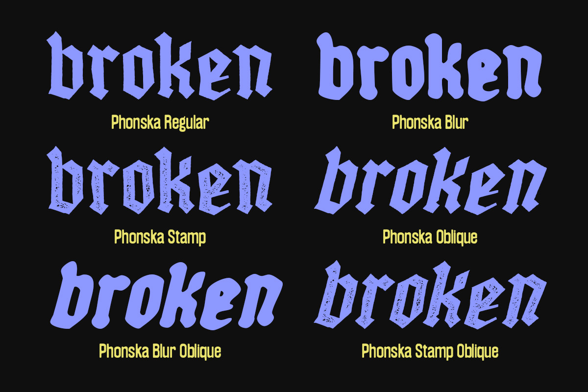 Phonska Font Pack & Extras!, a Blackletter Font by IronbirdCreative (Photo 2 of 8)