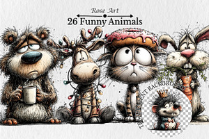Funny Animals Clipart, an Animal Illustration by Rose Art