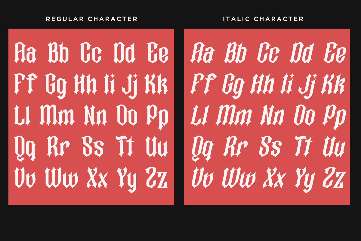 Rocky Past - Blackletter Display, a Blackletter Font by Say Studio (Photo 11 of 13)