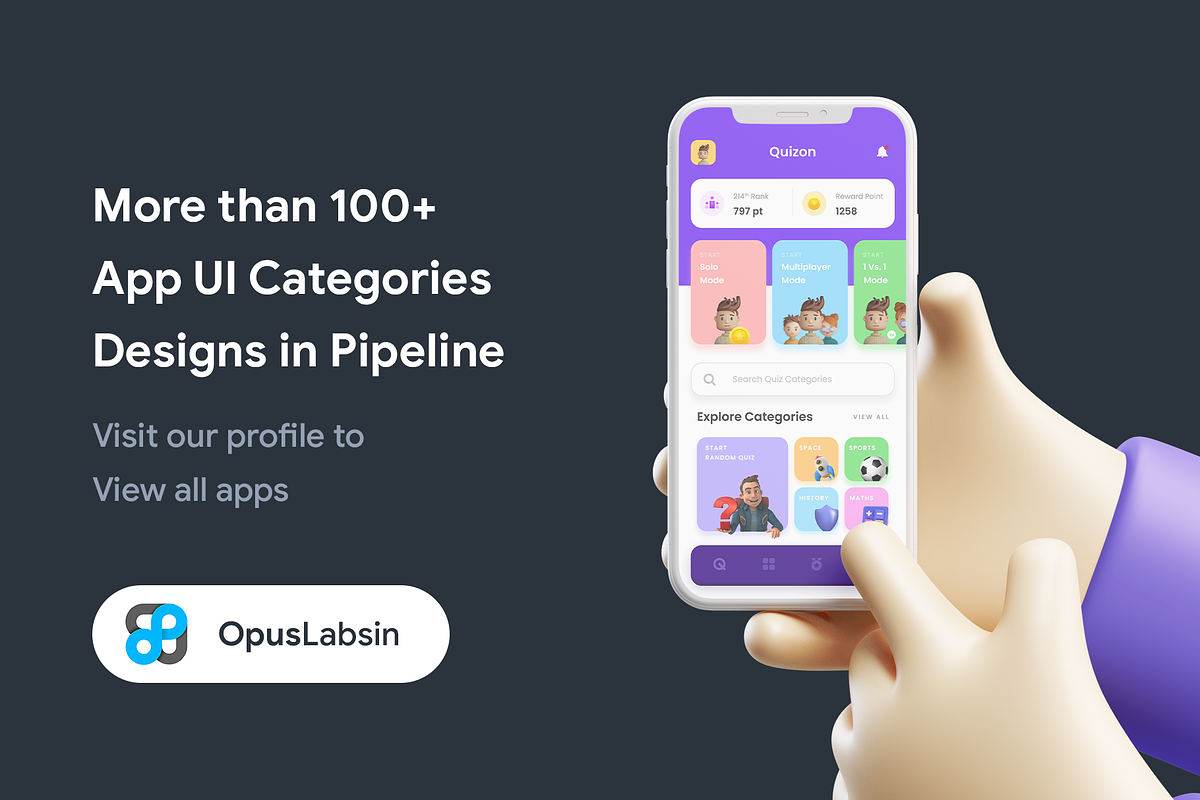 Modern Quiz App UI | Quizon, an UI Kit Template by Opus LabWorks (Photo 7 of 7)