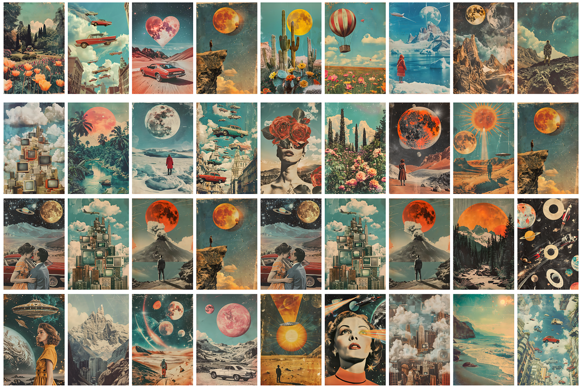 Retro Surreal Collage Posters, a Background Graphic by Amiraliya (Photo 8 of 9)