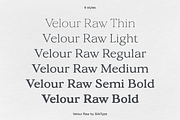 Velour Raw - 6 font famliy, a Serif Font by Silktype (Thumbnail 6 of 11)