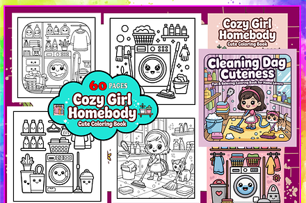 Cozy Girl Homebody Cute & Comfy, an Animal Illustration by Printable Design Store
