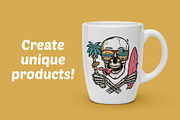 skull glasses with beach view, an Illustration by gunaonedesign (Thumbnail 2 of 4)
