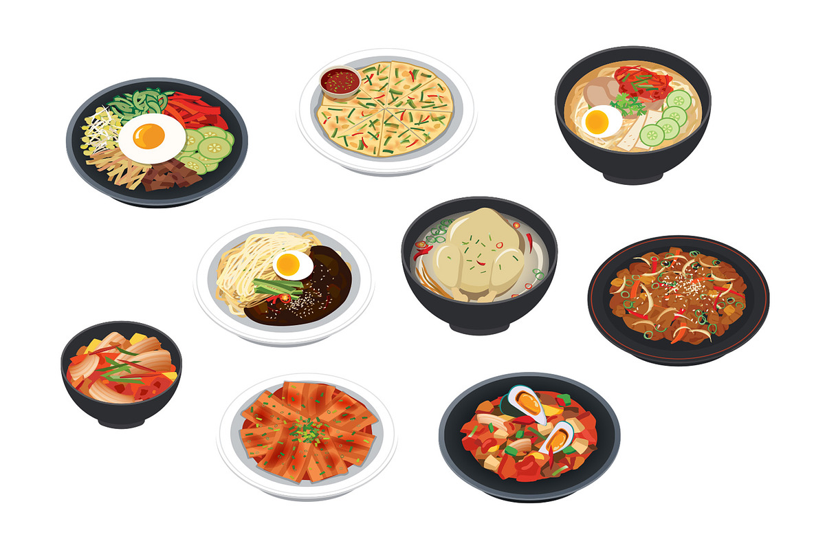 Set of korean food menu, a Food Illustration by kaisorn (Photo 2 of 3)