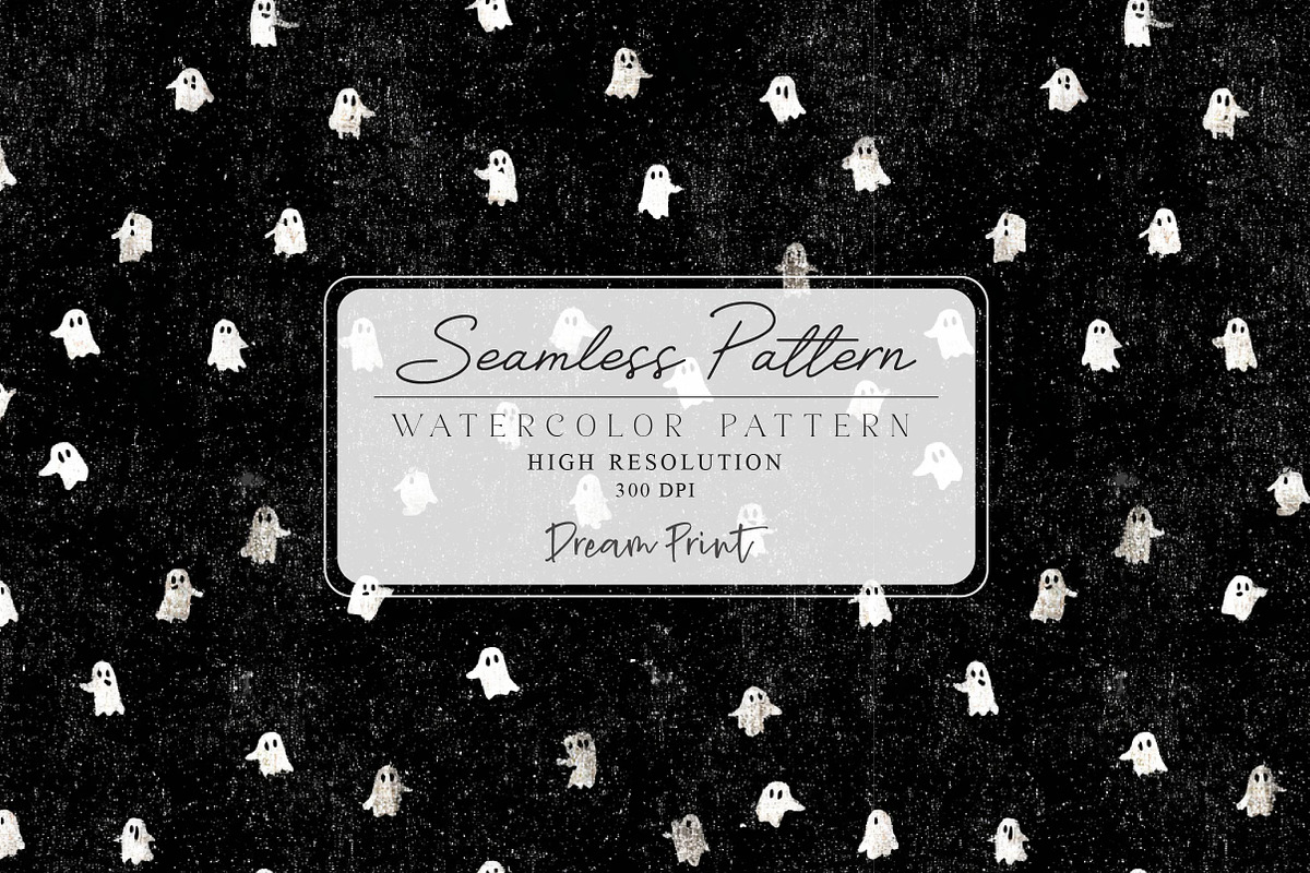 Cute Ghost Seamless Pattern, a Texture Illustration by DreamPrint404 (Photo 1 of 3)
