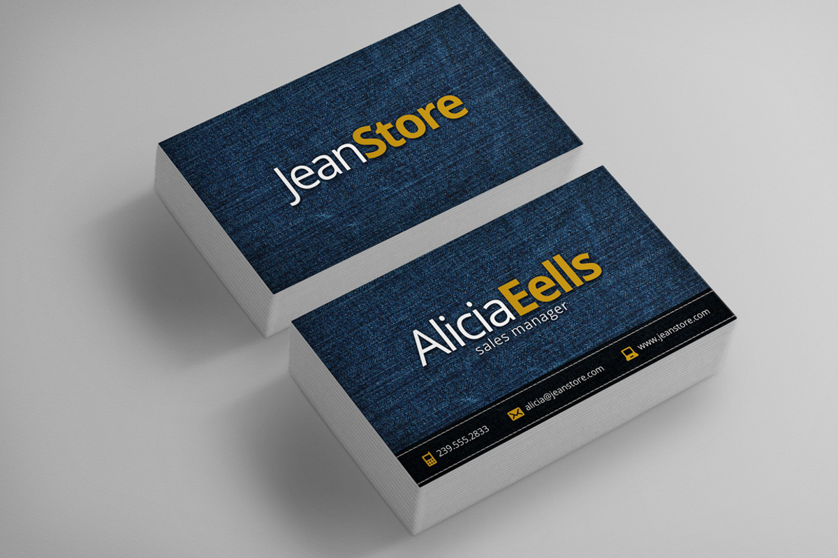 Denim Business Card, a Business Card Template by Creativenauts (Photo 1 of 2)