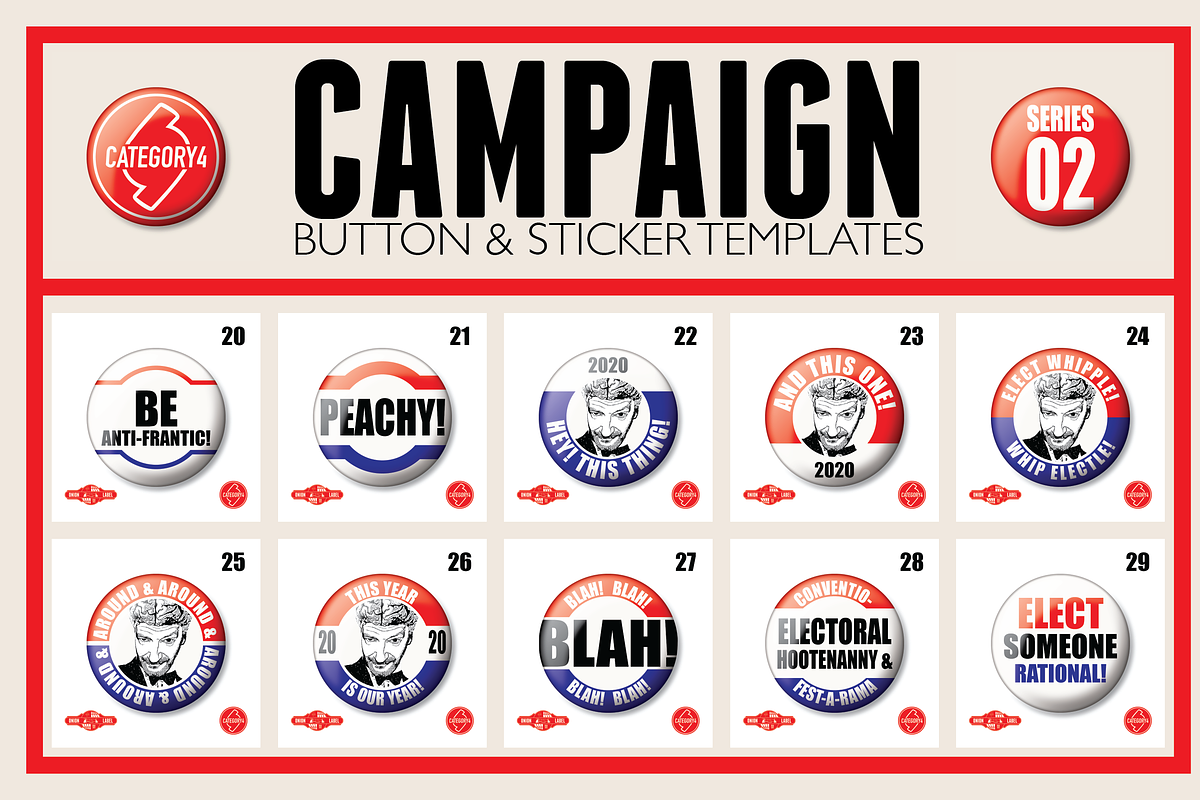 Vintage Campaign Button Templates 02, an Illustration by category4 (Photo 2 of 4)