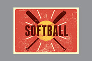 Softball vector poster set., a Sport Illustration by PoPaShop (Thumbnail 8 of 8)