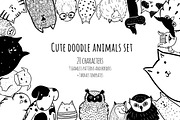 Cute doodle animals set, an Animal Illustration by AnastasiaFears (Thumbnail 1 of 5)