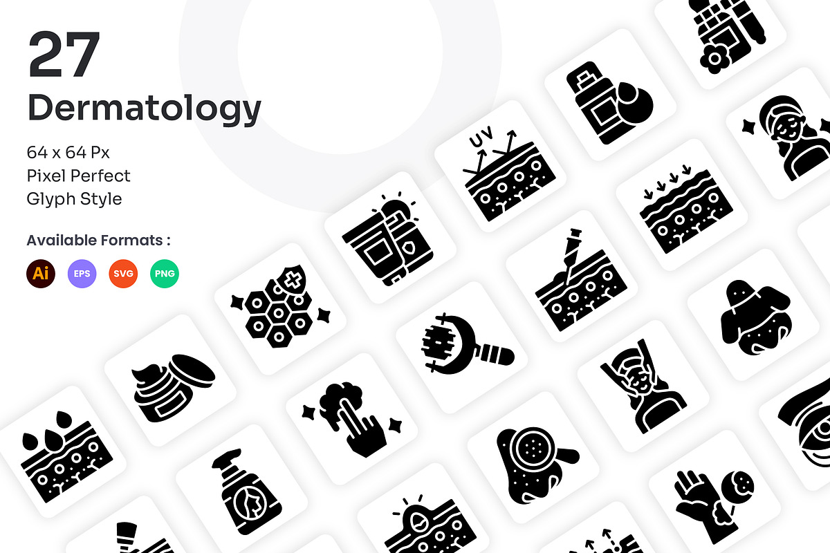 Dermatology Icons Set - Glyph, a Solid Icon by Kmg Design (Photo 1 of 2)
