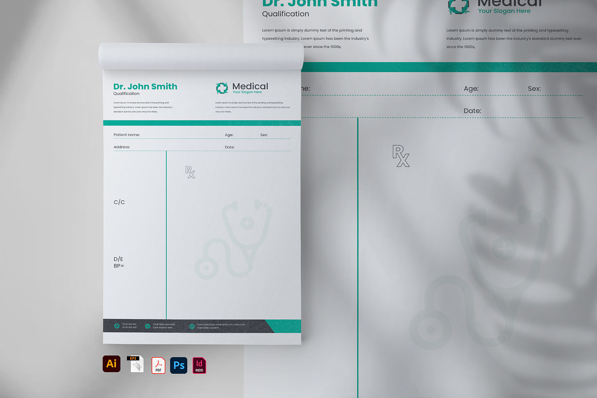 Doctor prescription pad design, a Stationery Template by Tanmoy Topu (Photo 1 of 2)