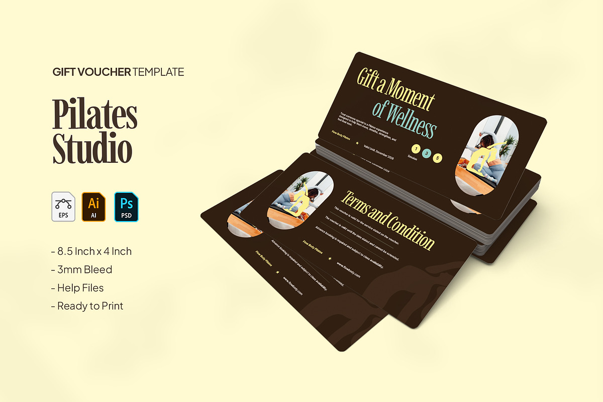 Pilates Studio - Gift Voucher, a Card Template by VUNIRA (Photo 1 of 3)