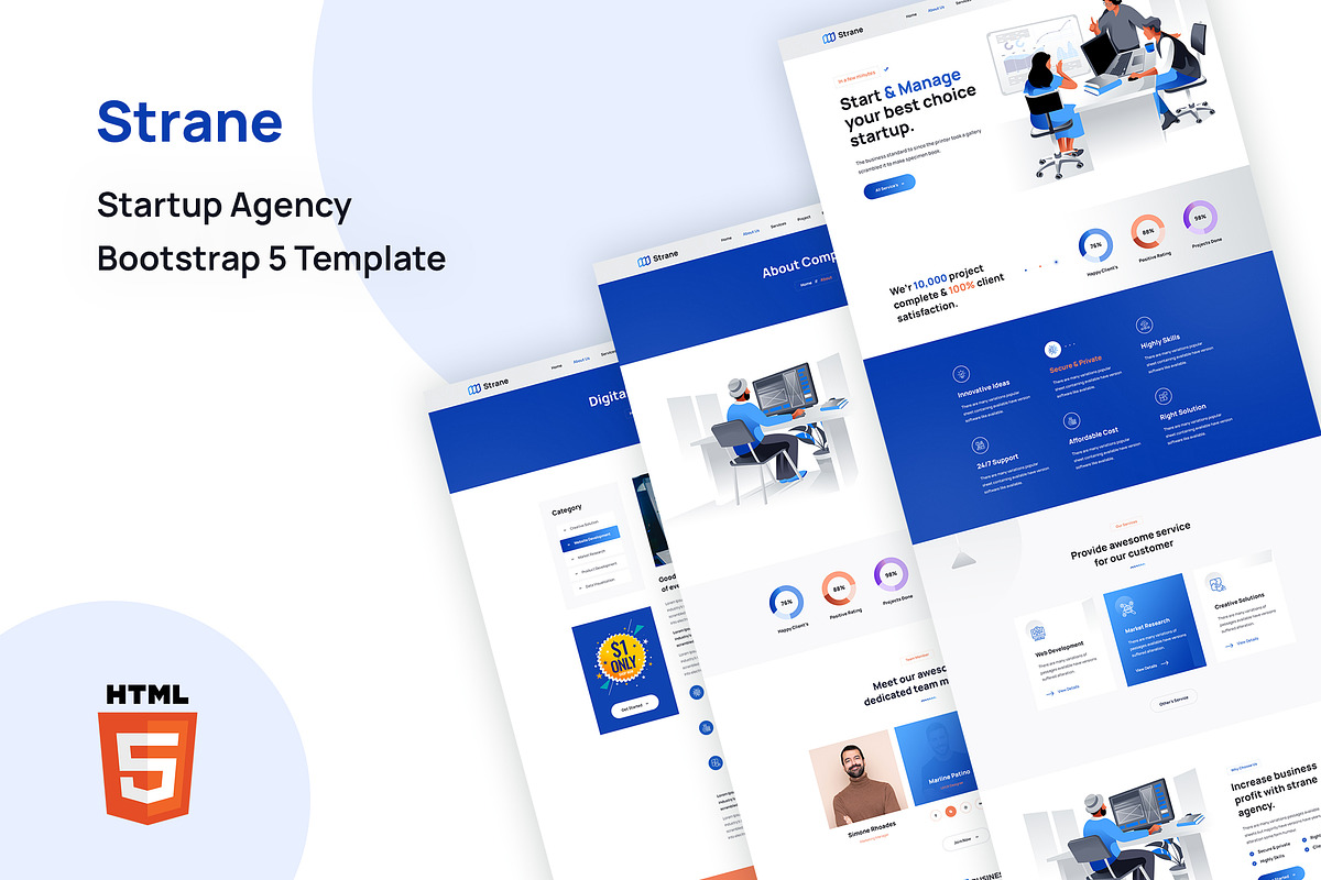 Startup Agency Template - Strane, a Bootstrap Template by HasThemes (Photo 1 of 3)