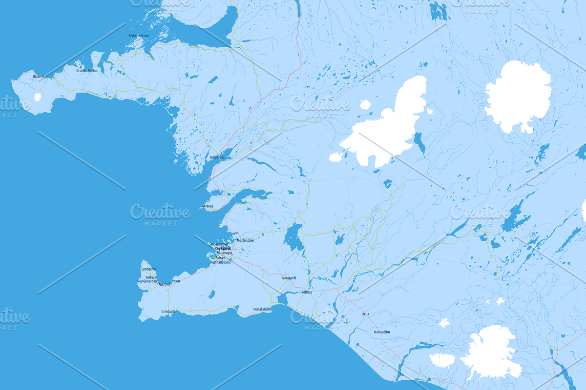 High Detailed Iceland Map, an Illustration by ilynx (Photo 2 of 5)