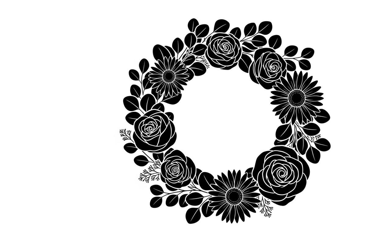 Elegant floral wreath silhouette, an Illustration by Amazin_art (Photo 35 of 41)