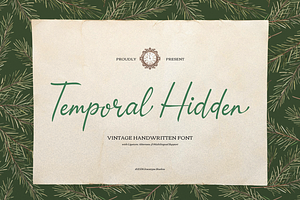 Temporal Hidden Vintage Handwritten, a Script Font by gracetype_studio