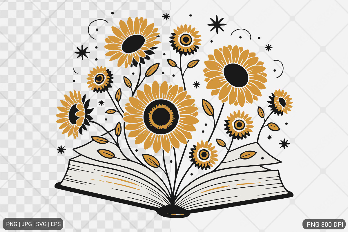 Sunflower SVG PNG Design Bundle, an Illustration by Actual Pixel (Photo 29 of 30)