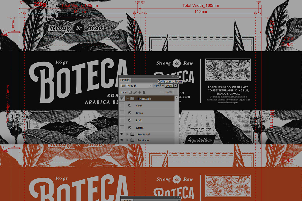 Boteca Mono-Gusset Coffee Packaging, a Marketing Template by Ilman (Photo 6 of 6)