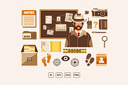 Detective Investigation Vector Set, an Object Graphic by KAZ by IanMikraz Studio (Thumbnail 2 of 3)