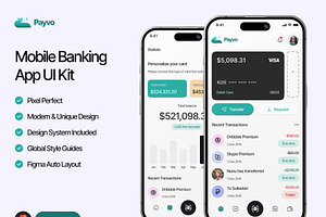 Payvo - Mobile Banking App UI Kit, an UI Kit Template by Kreatif Supply