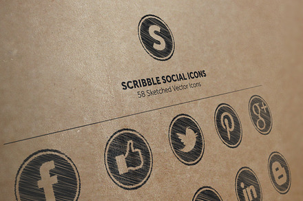 58 Scribble Social Icons
