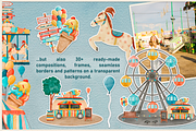 Amusement Park watercolor clip art, an Illustration by ARTerria (Thumbnail 4 of 9)
