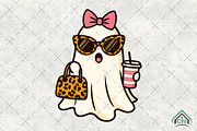 Ghost Leopard Coquette Halloween Png, an Illustration by Craft Nest (Thumbnail 1 of 6)