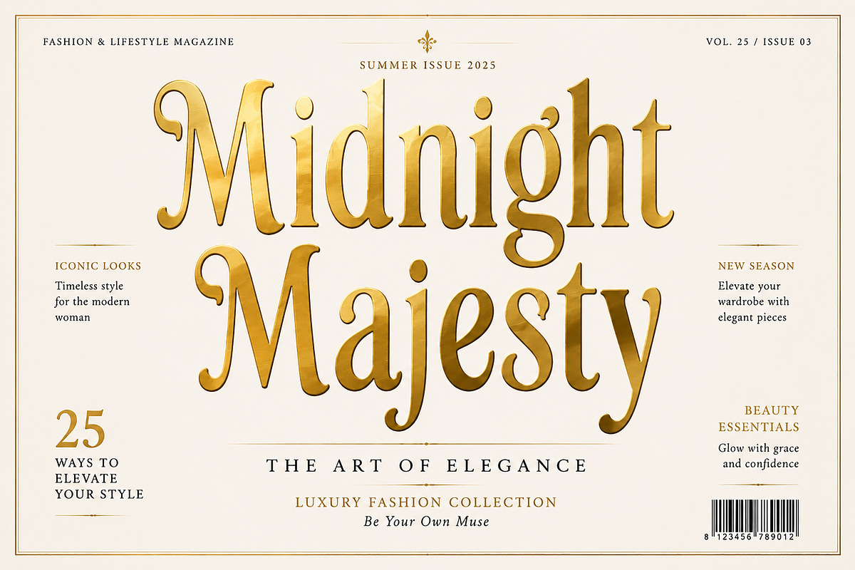 Midnight Majesty – Luxury Font, a Serif Font by Wow Magic (Photo 1 of 6)