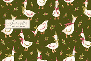 Christmas Goose Pattern, a Pattern Graphic by SirenaArt (Thumbnail 6 of 16)